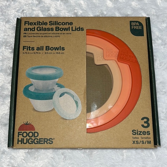 Good Huggers Flexible Silicon and Glass Bowl Lids - 3 Sizes Pack - Picture 2 of 10
